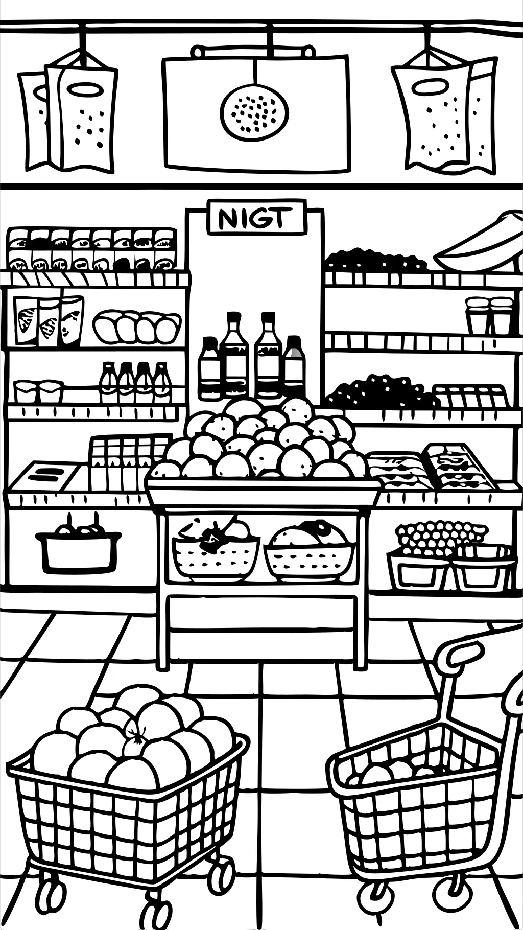 coloring pages grocery store